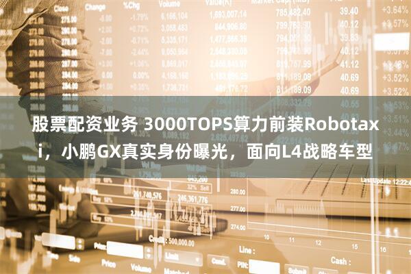 股票配资业务 3000TOPS算力前装Robotaxi，小鹏GX真实身份曝光，面向L4战略车型